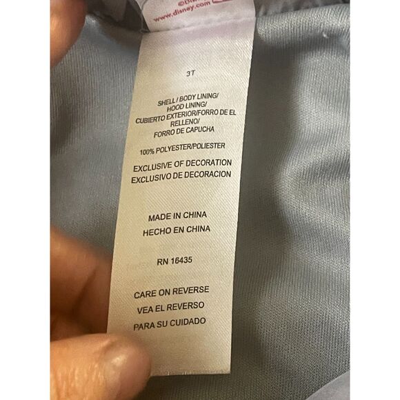 Disney Mickey Mouse Windbreaker Jacket Boys 3T Grey Full Zip Hood w/ Ears Coat - Picture 7 of 7